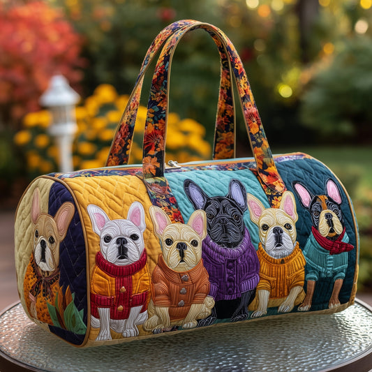 Frenchie Charm Quilted Duffle Bag GFTOTP11367