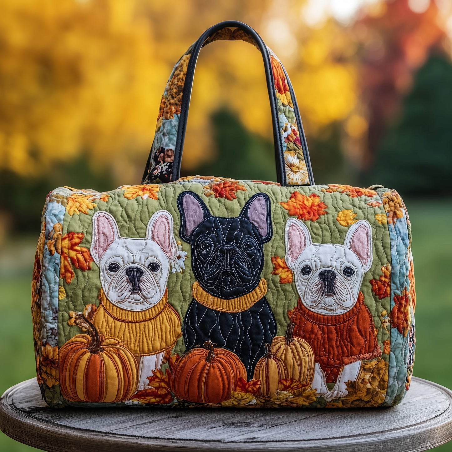Frenchie Charm Quilted Duffle Bag GFTOTP11369