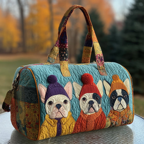 Frenchie Charm Quilted Duffle Bag GFTOTP11370