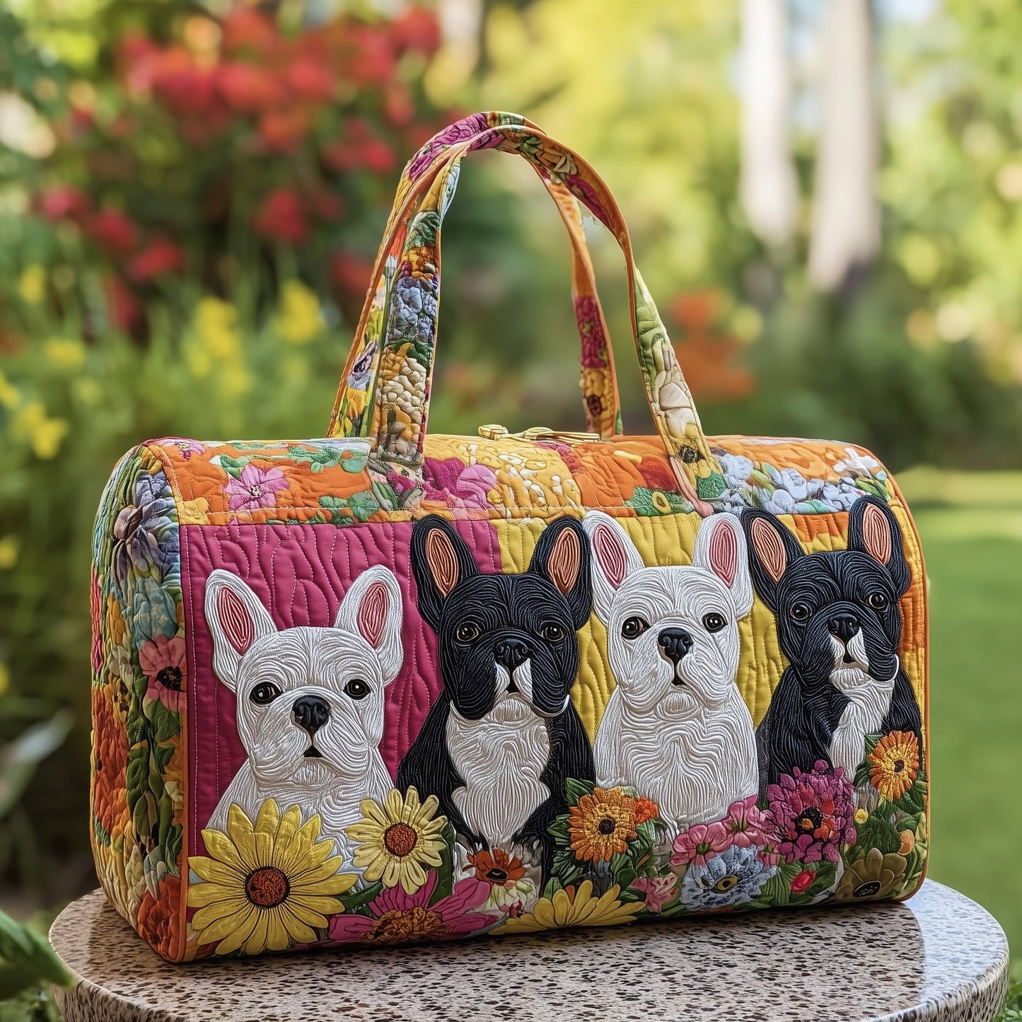 Frenchie Chic Quilted Duffle Bag GFTOTP11371