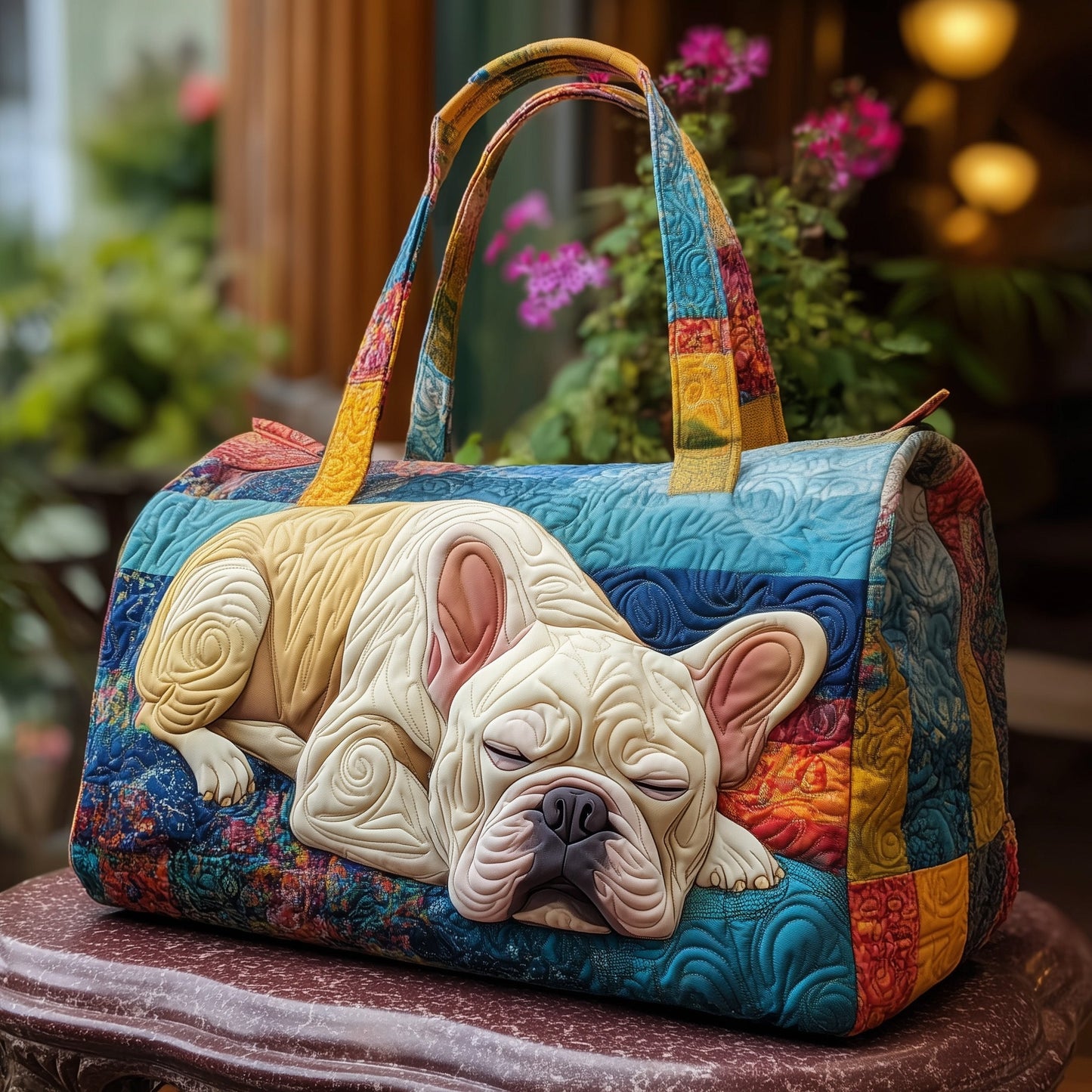 Frenchie Chic Quilted Duffle Bag GFTOTP11374