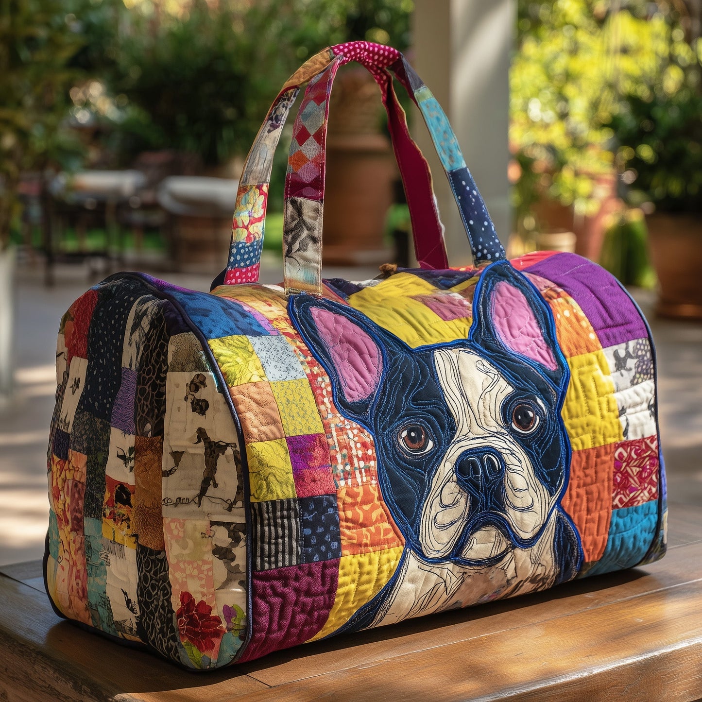 Frenchie Chic Quilted Duffle Bag GFTOTP11376