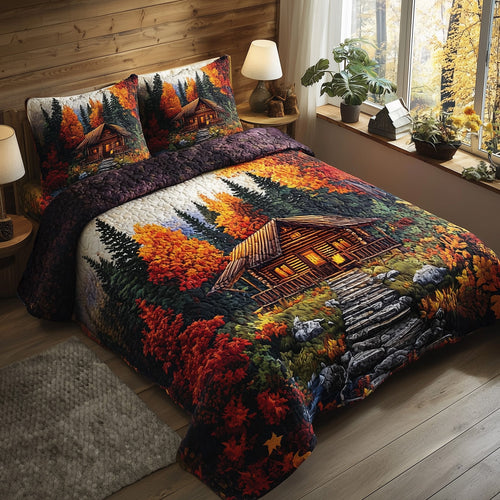 Rustic Autumn Retreat 3-Piece Quilted Bedding Set GFTOTP11383