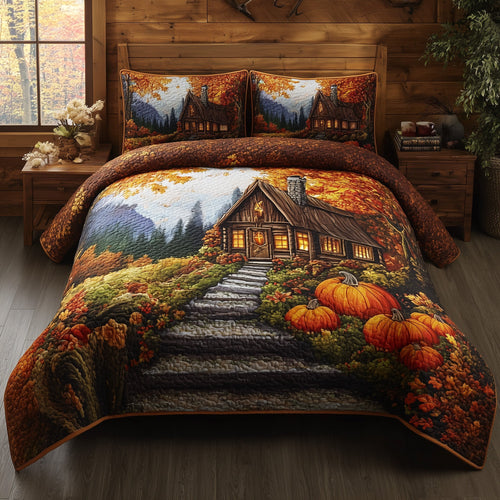 Rustic Autumn Retreat 3-Piece Quilted Bedding Set GFTOTP11387