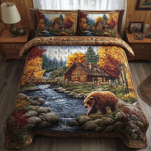 Autumn Cabin Glow 3-Piece Quilted Bedding Set GFTOTP11390