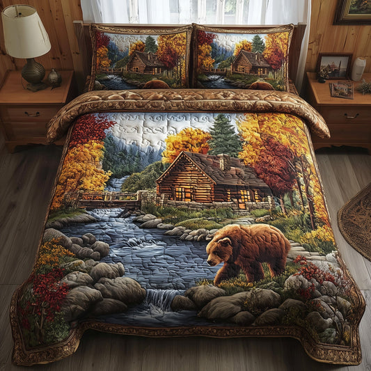 Autumn Cabin Glow 3-Piece Quilted Bedding Set GFTOTP11390