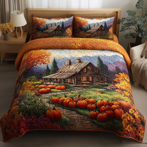 Autumn Cabin Glow 3-Piece Quilted Bedding Set GFTOTP11391