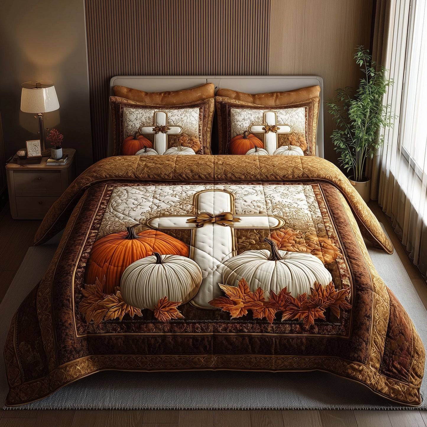 Fall for Jesus 3-Piece Quilted Bedding Set GFTOTP11406