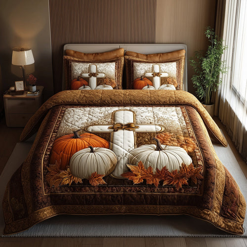 Fall for Jesus 3-Piece Quilted Bedding Set GFTOTP11406