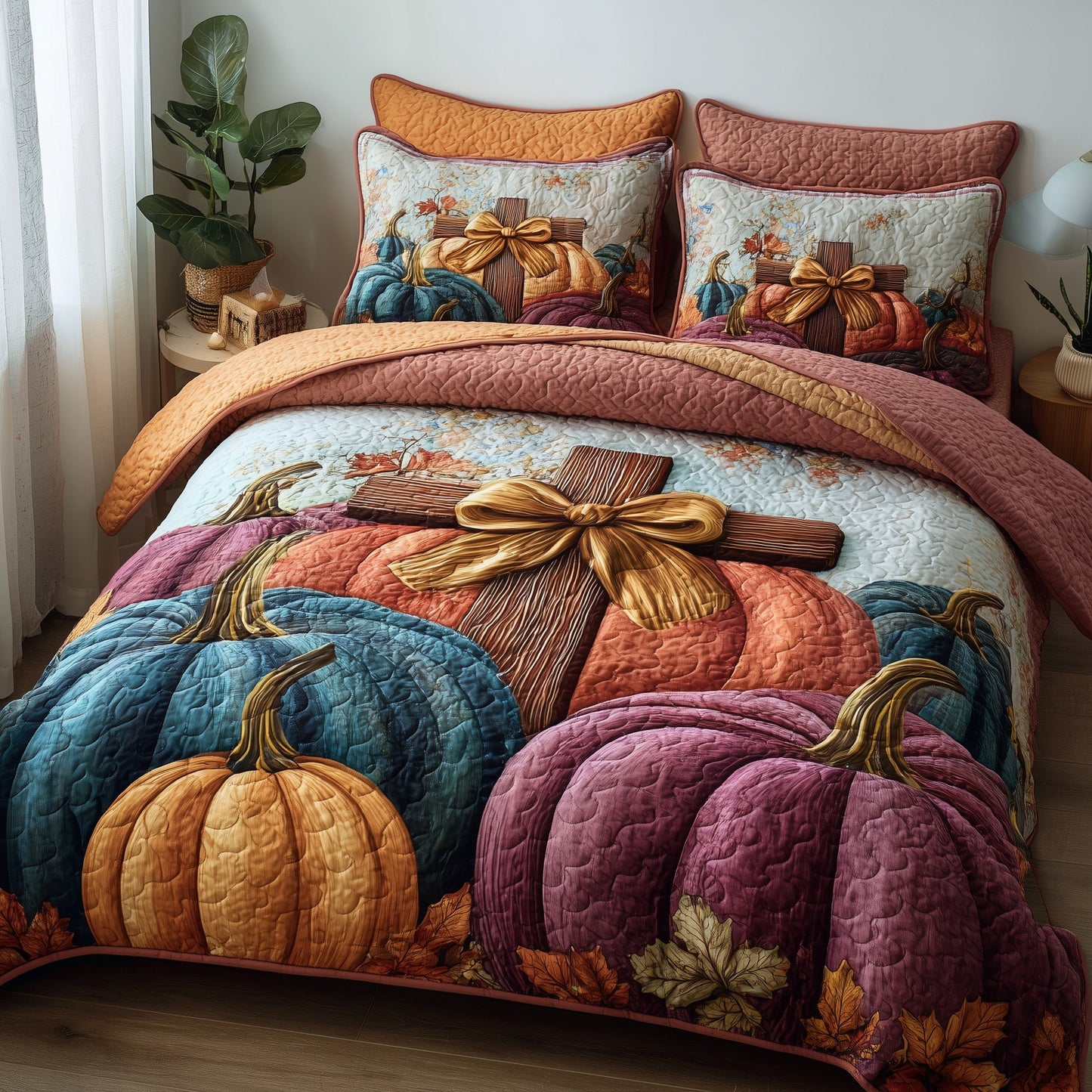 Fall for Jesus 3-Piece Quilted Bedding Set GFTOTP11407