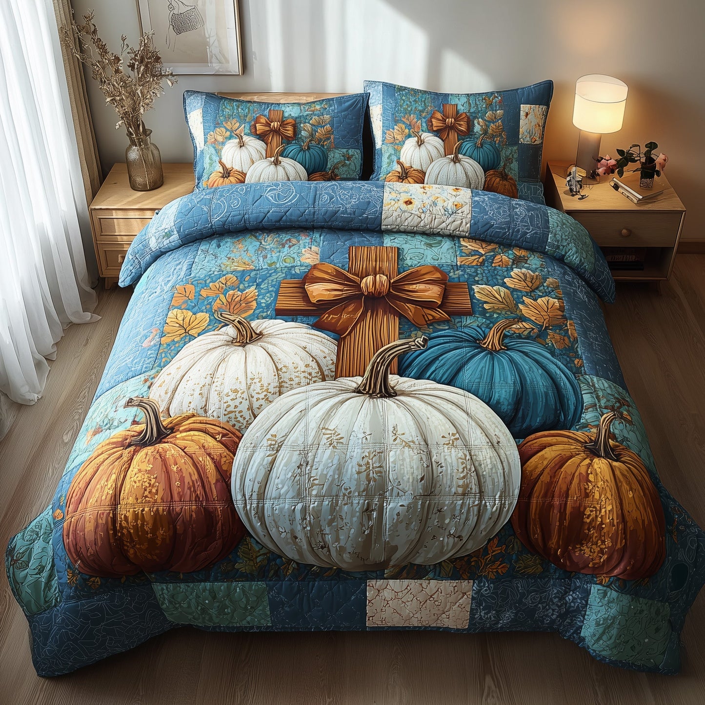 Fall for Jesus 3-Piece Quilted Bedding Set GFTOTP11412