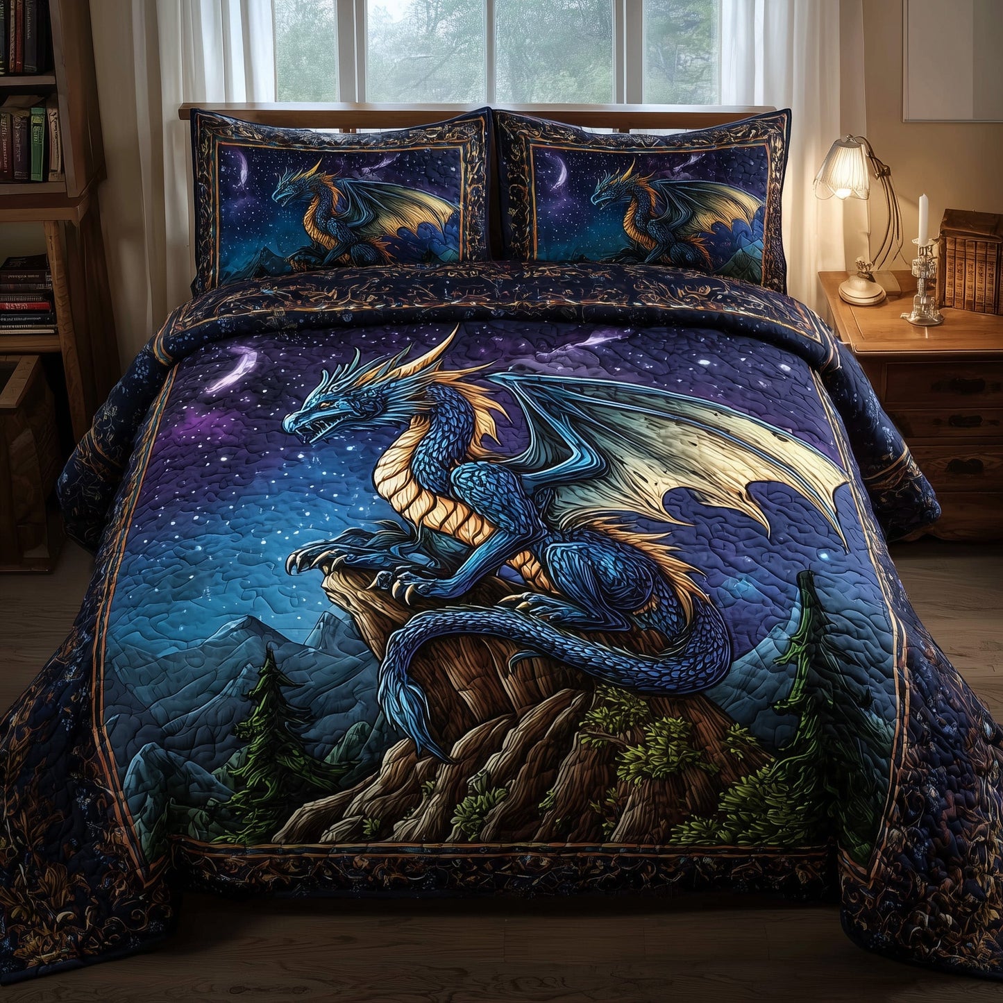 Mystic Dragon 3-Piece Quilted Bedding Set GFTOTP11413