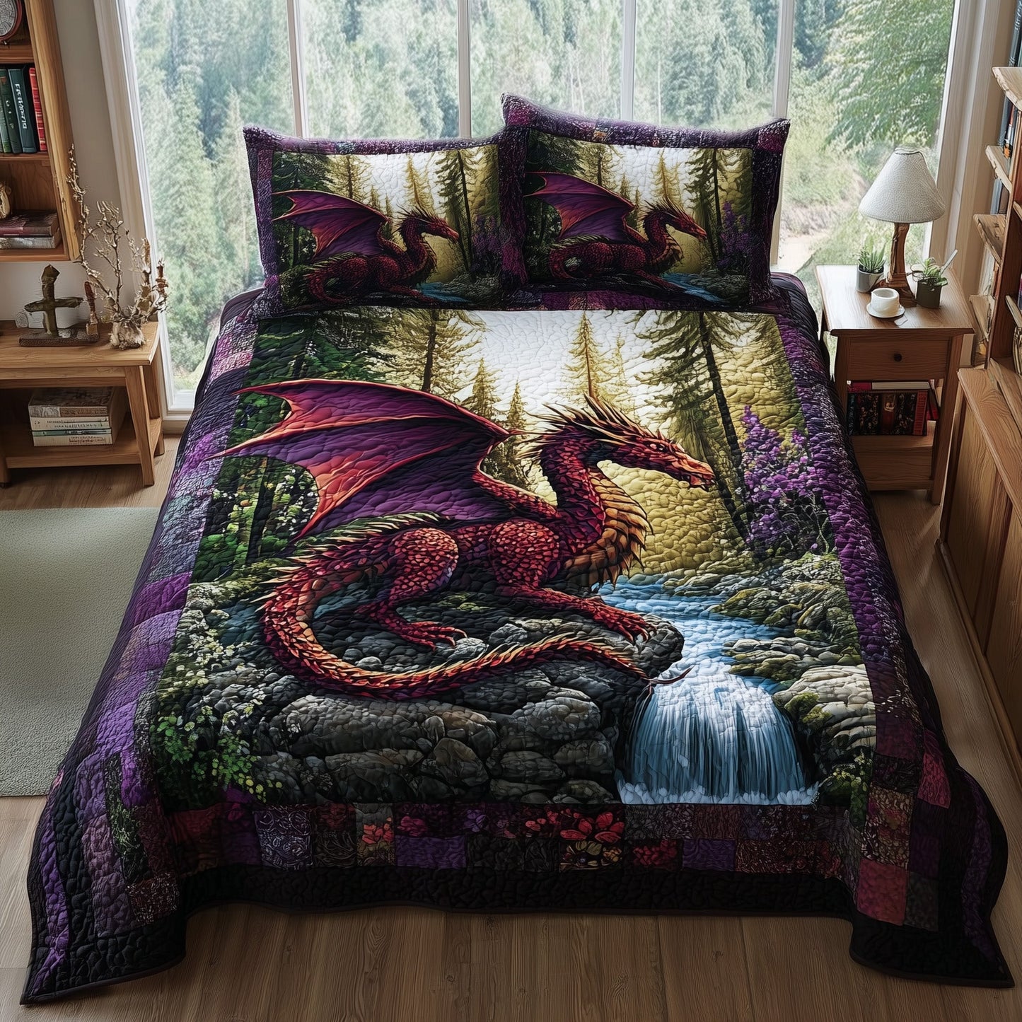 Mystic Dragon 3-Piece Quilted Bedding Set GFTOTP11417