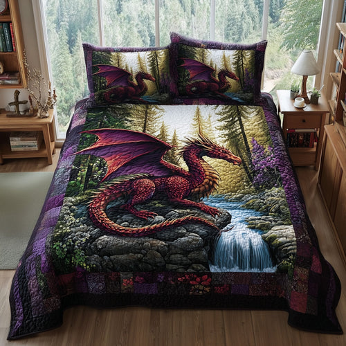 Mystic Dragon 3-Piece Quilted Bedding Set GFTOTP11417