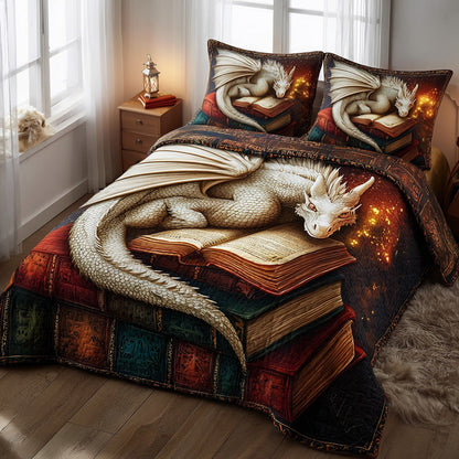 Bookish Dragon 3-Piece Quilted Bedding Set GFTOTP11424