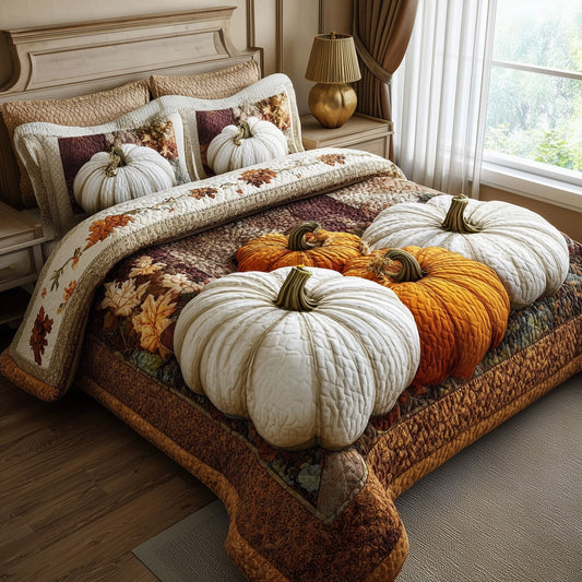 Pumpkin Charm 3-Piece Quilted Bedding Set GFTOTP11425