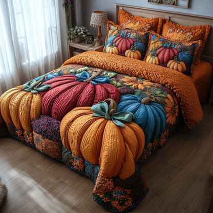 Pumpkin Charm 3-Piece Quilted Bedding Set GFTOTP11428