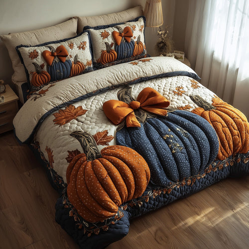 Pumpkin Charm 3-Piece Quilted Bedding Set GFTOTP11429