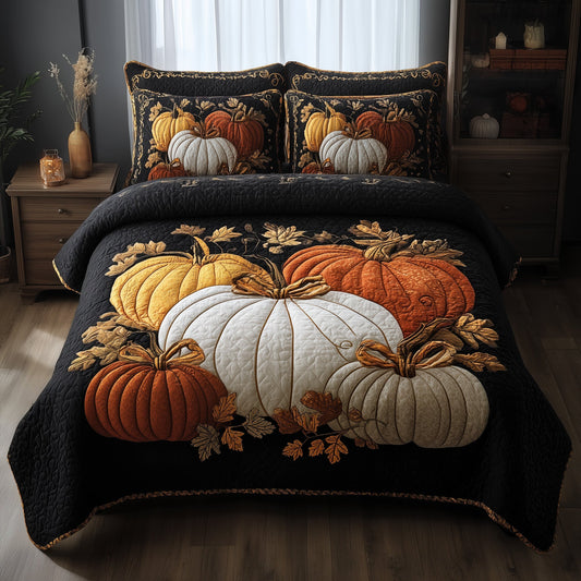 Pumpkin Charm 3-Piece Quilted Bedding Set GFTOTP11430