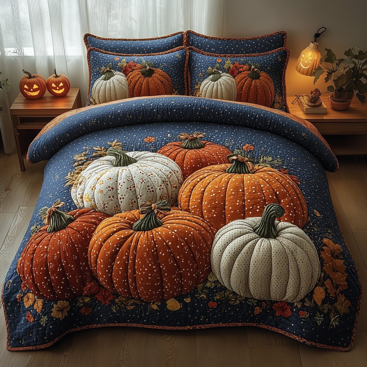 Pumpkin Haven 3-Piece Quilted Bedding Set GFTOTP11434