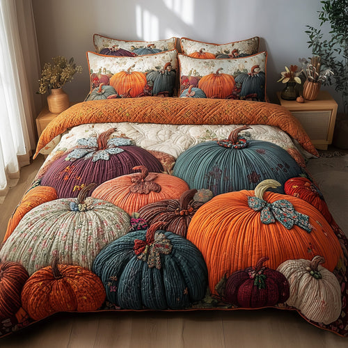 Pumpkin Haven 3-Piece Quilted Bedding Set GFTOTP11435