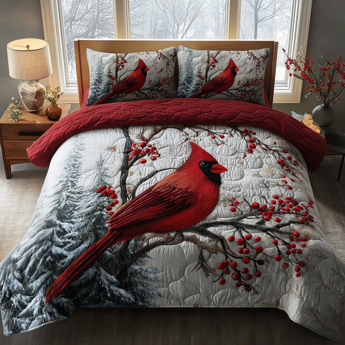 Cardinal Charm 3-Piece Quilted Bedding Set GFTOTP11438