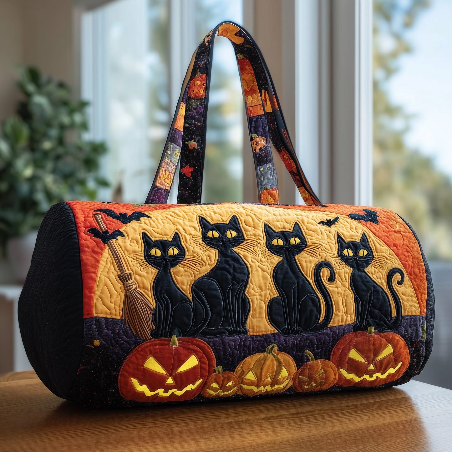 Midnight Meow Quilted Duffle Bag GFTOTP11484