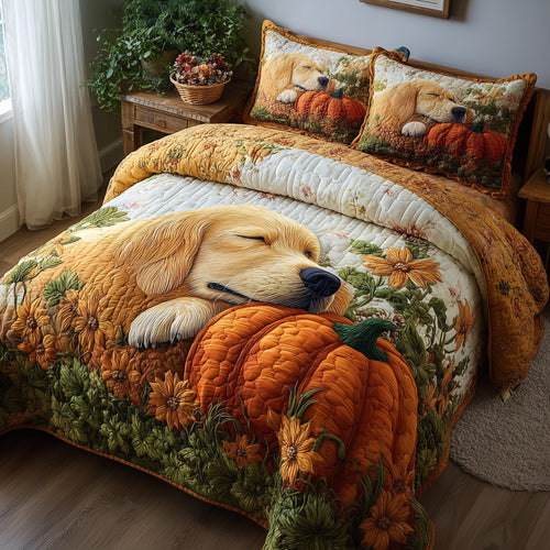 Golden Harvest Retriever 3-Piece Quilted Bedding Set GFTOTP11495
