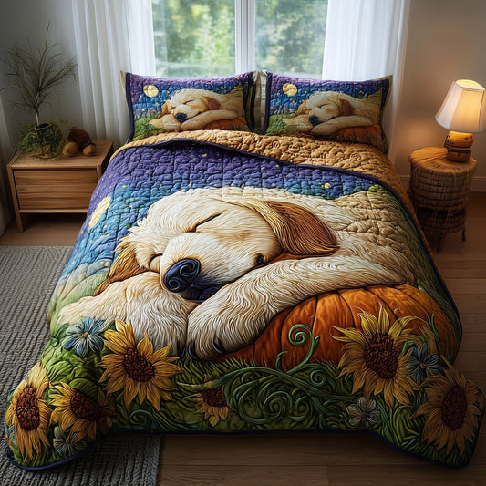 Golden Harvest Retriever 3-Piece Quilted Bedding Set GFTOTP11496
