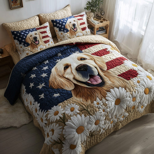 American Pride Retriever 3-Piece Quilted Bedding Set GFTOTP11498