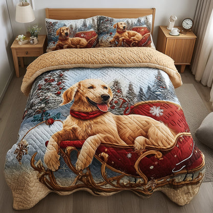 Jolly Retriever 3-Piece Quilted Bedding Set GFTOTP11500