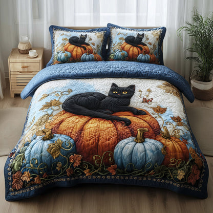 Mystic Autumn Cat 3-Piece Quilted Bedding Set GFTOTP11511