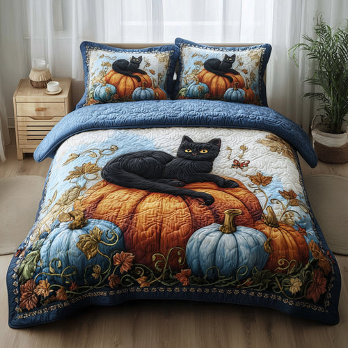 Mystic Autumn Cat 3-Piece Quilted Bedding Set GFTOTP11511