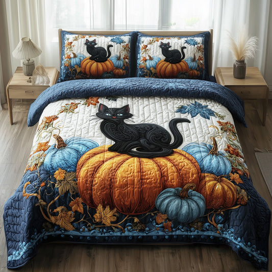 Mystic Autumn Cat 3-Piece Quilted Bedding Set GFTOTP11512