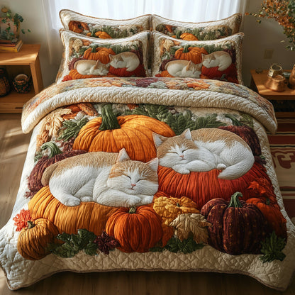 Purrfect Fall Dreams 3-Piece Quilted Bedding Set GFTOTP11516