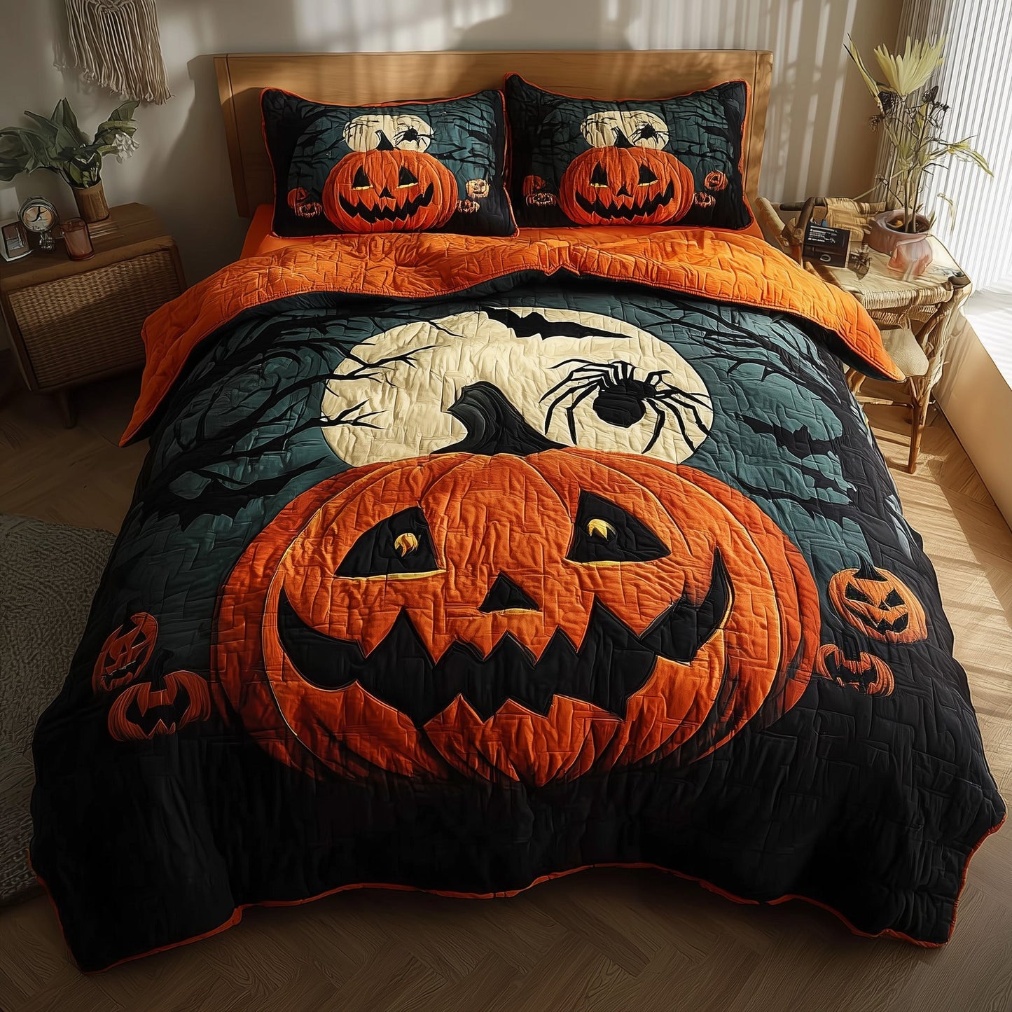 Spooky Nights 3-Piece Quilted Bedding Set GFTOTP11534