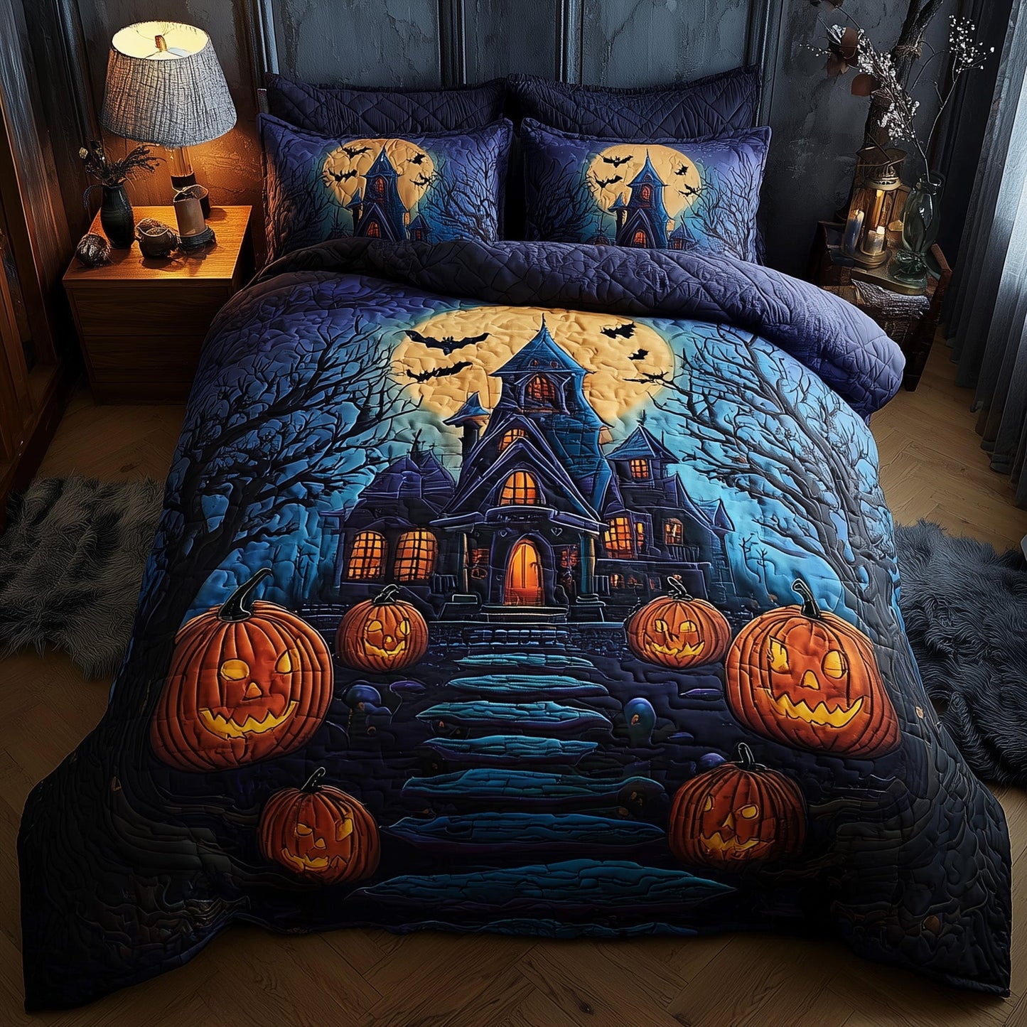 Midnight Manor 3-Piece Quilted Bedding Set GFTOTP11541