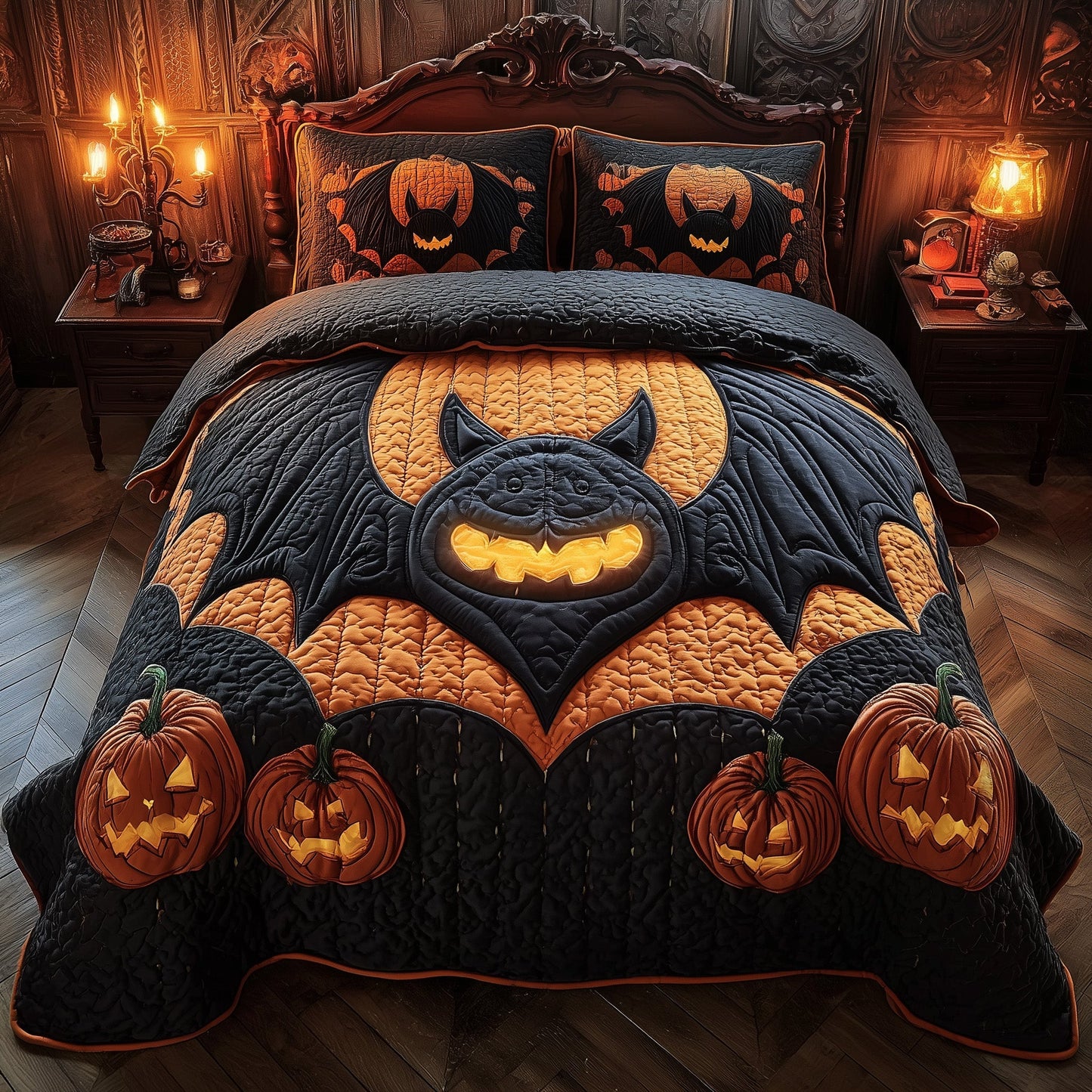 Dark Enchantment 3-Piece Quilted Bedding Set GFTOTP11543