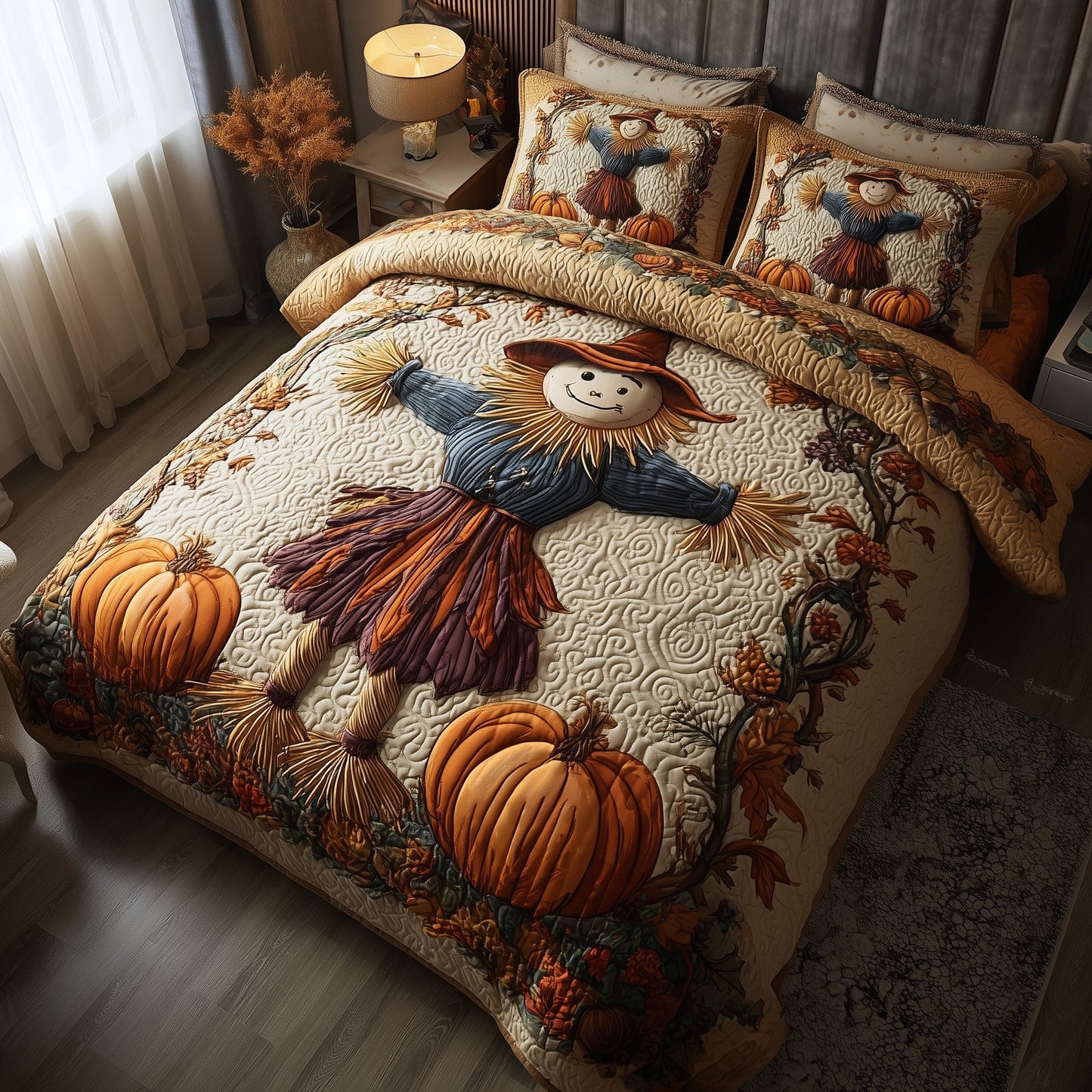 Haunted Harvest 3-Piece Quilted Bedding Set GFTOTP11546