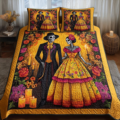 Floral Calavera 3-Piece Quilted Bedding Set GFTOTP11557