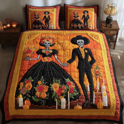 Floral Calavera 3-Piece Quilted Bedding Set GFTOTP11558