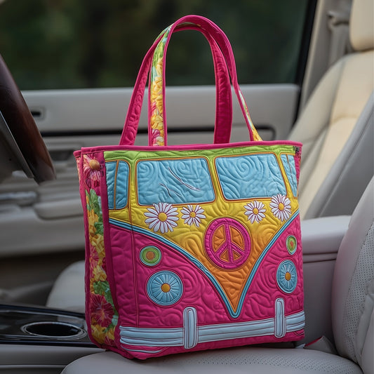 Hippie Van Quilted Tote Bag GFTOTP11565