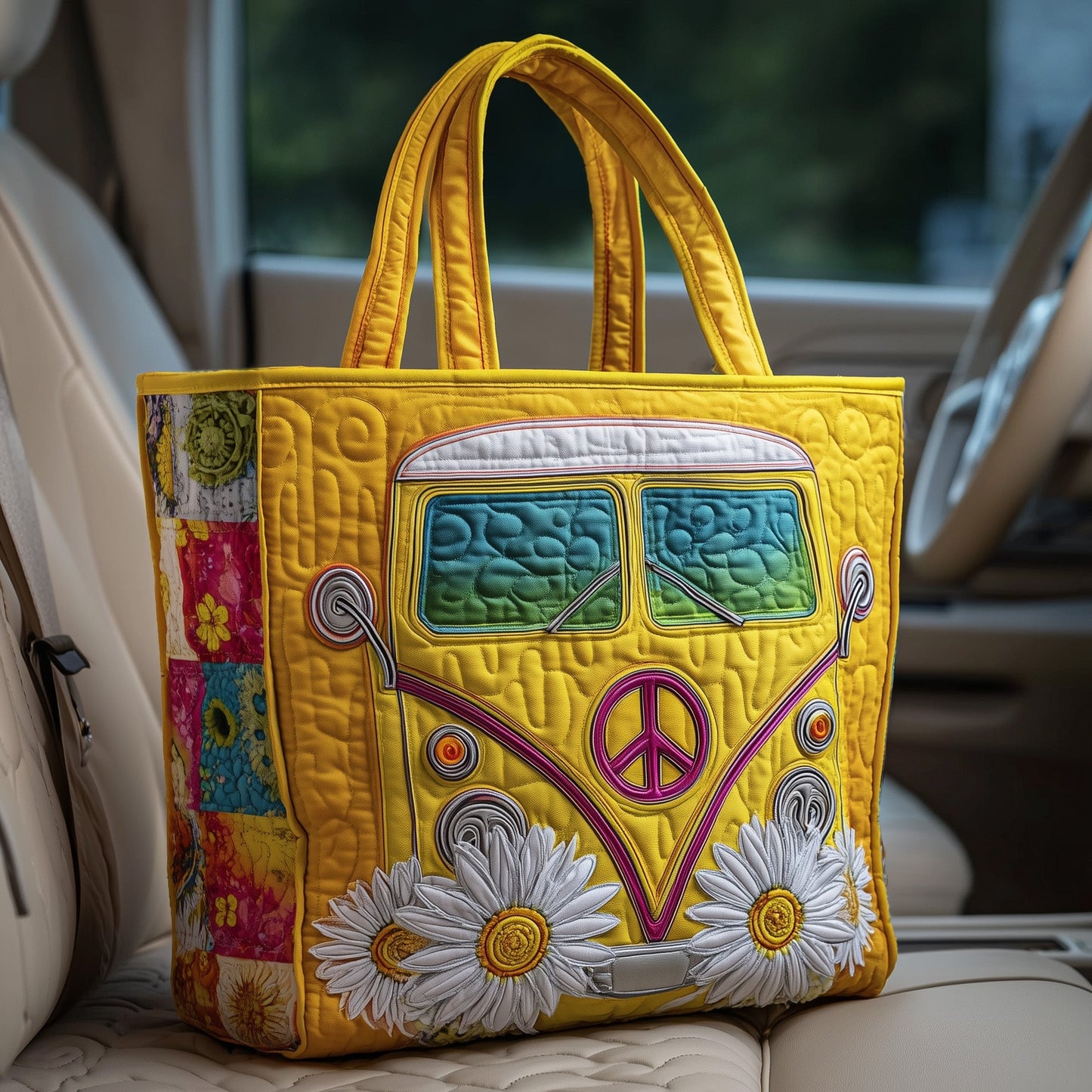 Hippie Van Quilted Tote Bag GFTOTP11568