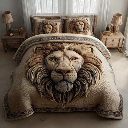 Majestic Lion 3-Piece Quilted Bedding Set GFTOTP11574