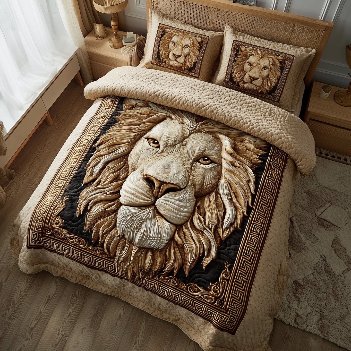 Majestic Lion 3-Piece Quilted Bedding Set GFTOTP11575
