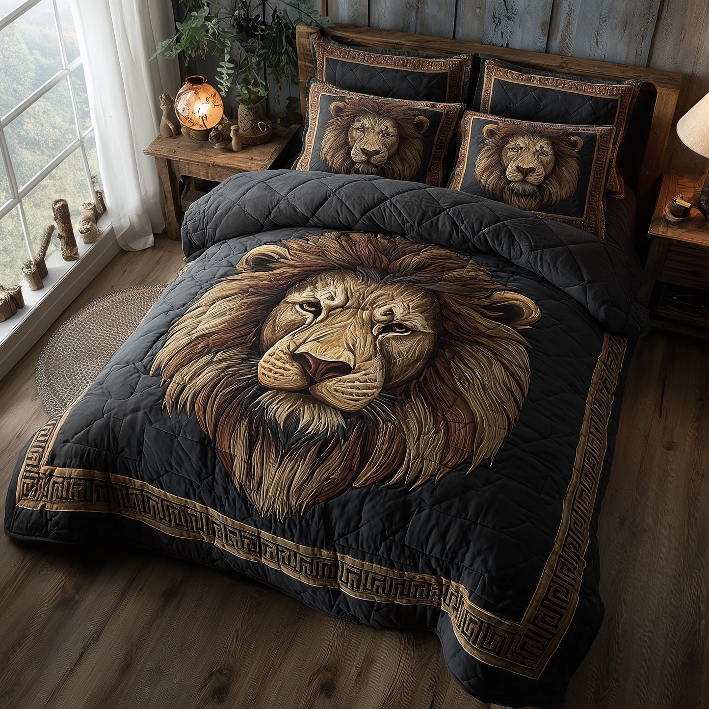 Majestic Lion 3-Piece Quilted Bedding Set GFTOTP11577