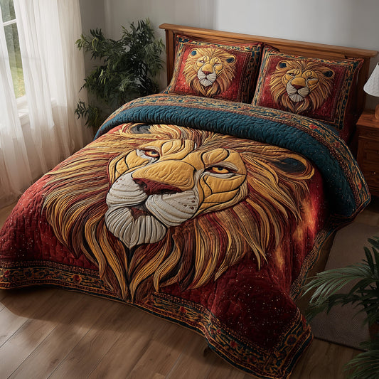 Celestial Lion 3-Piece Quilted Bedding Set GFTOTP11586
