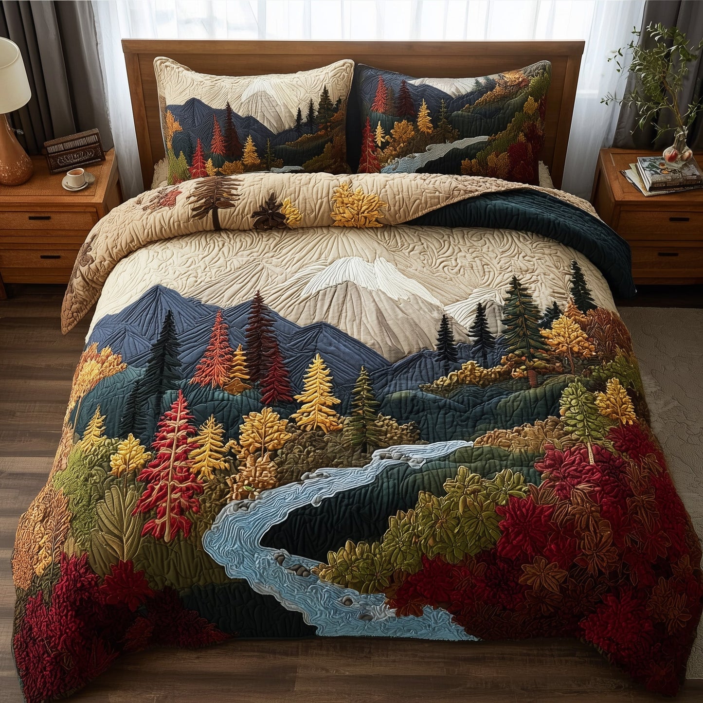 Rustic Autumn 3-Piece Quilted Bedding Set GFTOTP11590