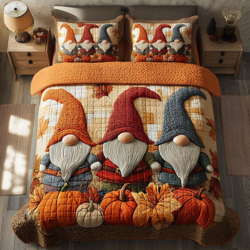 Harvest Gnome 3-Piece Quilted Bedding Set GFTOTP11591
