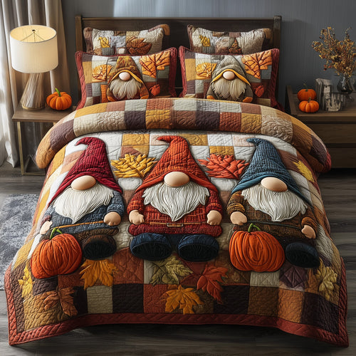 Harvest Gnome 3-Piece Quilted Bedding Set GFTOTP11592
